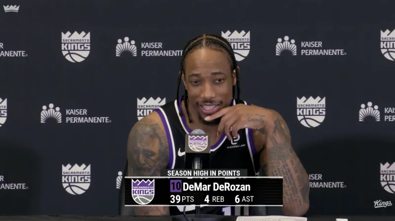 开云-德罗赞采访全文：总得分超越邓肯很荣幸，保持对篮球的热爱